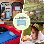 Pro Goleem Small Pillow 11’’x6’’x2.5’’ for Kids and Baby Sleeping with Name Tag Mini Tiny Pillow for Camping and Chair Car Air Nap Neck Lumbar Knee Rest Pillows, Blue