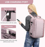 PIJUSHI Travel Backpack for Women Expandable Carry on Luggage Backpack Airline Approved Personal Item Laptop Bag(PE034 Light Purple)