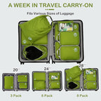 Cipway Compression Packing Cubes, Lightweight Travel Luggage Organizers with Shoe Bag, Toiletry Bag & Laundry Bag, Travel Essentials for Carry on Suitcase (8 Piece,Green)