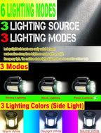 Solar Rechargeable LED Searchlight Spotlights, Super Bright 10000LM Handheld Spotlight Lantern, Multifunctional LED Lamp Camping Work Light, 6 Light Modes, IPX4 Waterproof