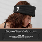 Lunya Sleep Mask with Box - Washable Silk Sleeping Mask and Headband for Beauty Routines - Thermoregulating Comfort for Restful Nights - Silk Eye Mask for Women - Large - Immersed Black