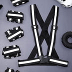 Hercicy 20 Pcs Reflective Vest High Visibility Safety Vests, Adjustable Bright Neon Lightweight Strap Gear (Black)