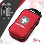 Thrive First Aid Safety Kit - 100-Piece Bag - Waterproof Pouch & Multi-Size Bandages, Wipes & Safety Pins - FSS Approved Products & Flex Spending Approved Items - Health Savings Eligible Products