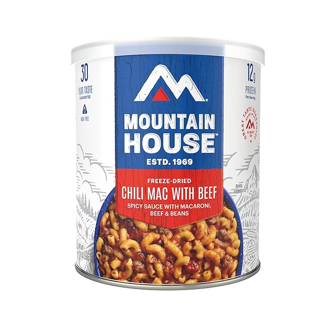 Mountain House Chili Mac with Beef & FreezeDried Food for Camping, 10 Servings, 30Year ShelfLife