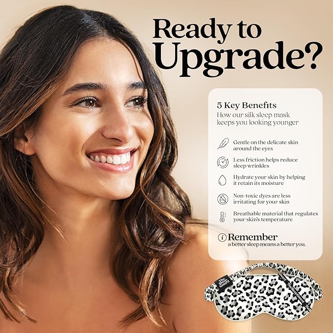 Pure Silk Sleep Mask [100% 6A Mulberry Silk, 22 Momme] Light Blocking Travel Essentials. Eye Masks for Sleeping. Black Oeko-Tex Blindfold. Eye Covers for Men & Women