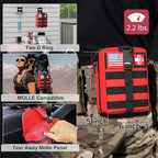First Aid Kit,Survival Gear Outdoor Tactical Gear Set Military Grade Molle System for Camper Travel Hunting Hiking and Adventures（RED）