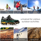 Crampons Ice Cleats Traction Snow Grips for Boots Shoes Women Men Anti Slip 19 Stainless Steel Spikes Safe Protect for Hiking Fishing Walking Climbing Mountaineering