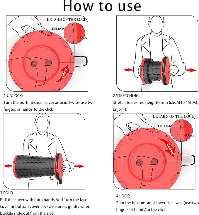 ALEVMOOM Telescoping Stool with Cushion, Portable Collapsible More Sturdy Capacity 440Ib, Retractable Collapsible Camping Adjustable Folding Stool for Hiking Garden BBQ
