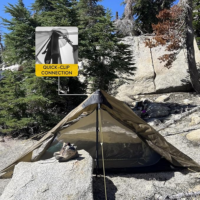 LANSHAN Ultralight Tent 3-Season Backpacking Tent for 1-Person or 2-Person Camping, Trekking, Kayaking, Climbing, Hiking