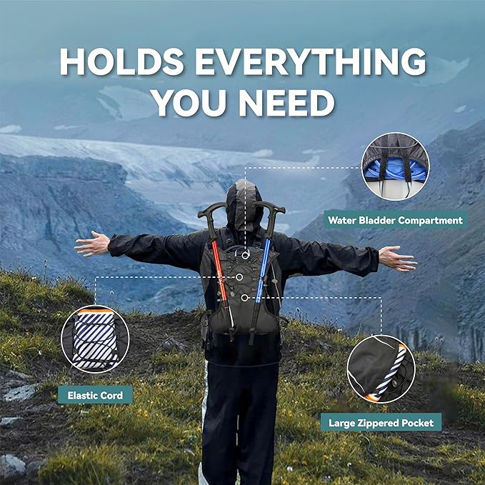 XBT Hydration Pack with 2L Water Bladder – Lightweight Running Vest for Men & Women – Adjustable, Breathable, Reflective Hydration Backpack for Hiking, Cycling, Trail Running,Marathon