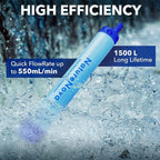 Personal Water Filter Straw Outdoor Portable Filtration Emergency Survival Gear Water Solutions Tactical Gear for Hiking Camping Accessories Travel Hunting Fishing Outing Backpacking