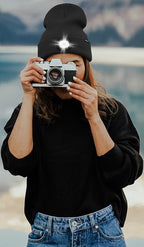 ATNKE LED Lighted Beanie Hat,USB Rechargeable 4 LED Running Headlamp Bright Cap with The Light Gifts for Men and Women