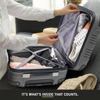 Kenneth Cole REACTION Out of Bounds Lightweight Hardshell 4-Wheel Spinner Luggage, Charcoal, 20-Inch Carry On