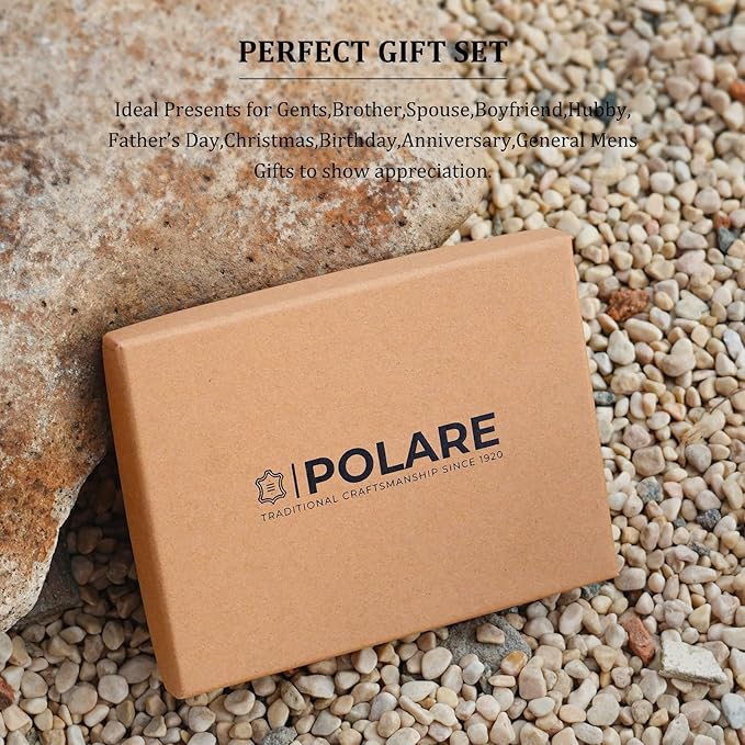 Polare Luxury RFID Blocking Leather Passport Holder Travel Wallet For Men and Women (Coffee with AirTag Slot)