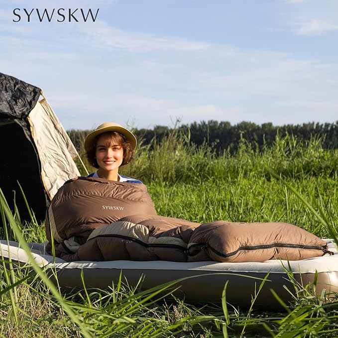 Down Sleeping Bag with Pillow, Ultralight Rectangular Sleeping Bag for Adults, Youth Backpacking,Hiking and Camping Outdoor with YKK Two-Way Zipper 680 FP Down