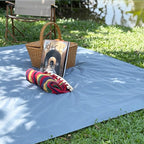 Pocket Beach Blanket Small Foldable Picnic Mat Portable Lightweight Camping Tarp Tent Blankets Washable Rug Quick Dry Compact Beach Mats Hiking Outdoor Essentials (Gray/Green 55"*59" / 4.59ft×4.92ft)