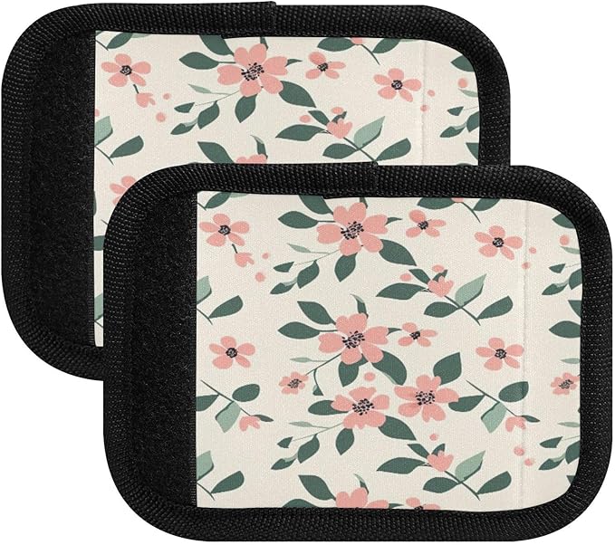 Qilmy Fresh Style Floral Fragments Luggage Handle Wrap 4Pack Luggage Identifiers Tag Comfort Handle Grips Cover for Stroller Suitcase Bag Airplane Travel Accessories1500