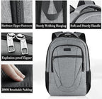 BIKROD Travel Laptop Backpack, Backpacks for School College Teens, Business Anti Theft Slim Sturdy Backpack for Woman and Men, Adult Computer Work Backpack for 17 IN Laptop, Grey