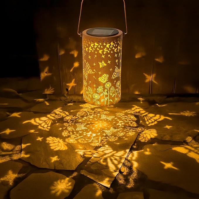 Butterfly Solar Lanterns Outdoor Waterproof, Birthday Gifts for Women Mom Grandma, Hanging Solar Lights for Yard, Patio, Porch, Garden Decor, Christmas Gifts for Her/Him