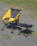 iClimb Ultralight Compact Camping Folding Beach Chair with Anti-Sinking Large Feet and Back Support Webbing (Blue - Square Frame)