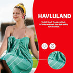 HAVLULAND Pack of 6 Beach Towels,%100 Cotton, Turkish Bath Towel Set, Lightweight, Quick-Dry, Super Absorbent |Extra Large 72 x 40''| Sand Free, Turkish Beach Towel, Oversized & Compact Travel Towels