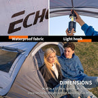 EchoSmile Instant Pop Up Camping Tent, 2/4/6 Person, Easy Setup Tent, Water Resistant Dome, Portable with Carry Bag