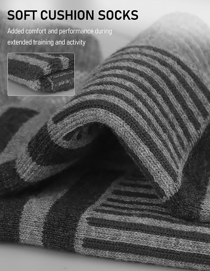 Airacker Ankle Athletic Running Socks Cushioned Breathable Low Cut Sports Tab Socks for Men and Women (6 Pairs)