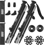 AISUNOURDOOR Lightweight Adjustable Trekking Poles, Aluminum Collapsible Travel Hiking or Walking Sticks for Women Children, with One Disposable Raincoat