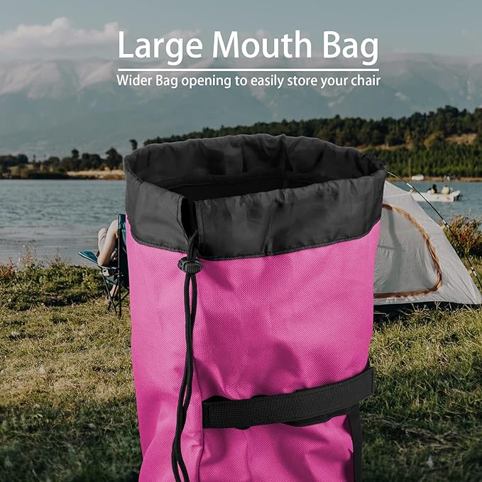 Xxerciz Foldable Camp Chair Replacement Bag with Shoulder Strap for Outdoor Camping, Travel Carrying Cover Heavy Duty Large Storage Folding Chair Bag (Chair is not included)
