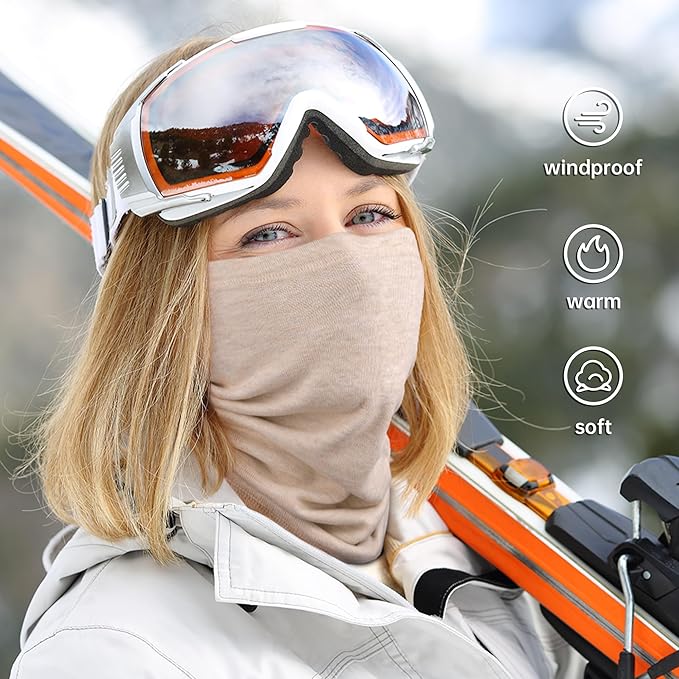Winter Neck Gaiter Warmer, Soft Fleece Face Mask Scarf for Cold Weather Skiing Cycling Outdoor Sports