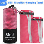 Sfee 2 Pack Microfiber Travel Towel, Quick Dry Towel Camping Beach Towel Super Absorbent Compact Lightweight Sports Gym Towels Set for Beach, Gym, Hiking, Pool, Backpacking, Bath, Yoga