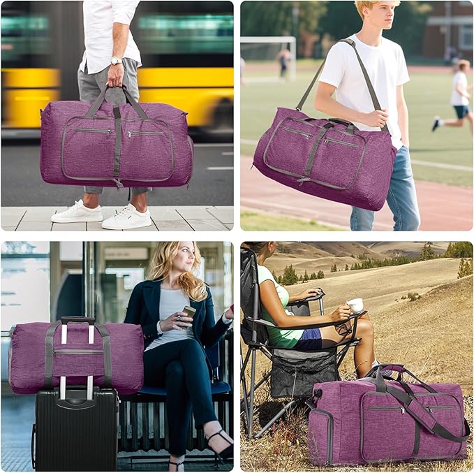 Vomgomfom Travel Duffle Bag for Men,65L 85L 115L Foldable Travel Duffel Bag with Shoes Compartment Overnight Bag for Men Women
