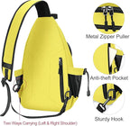 MOSISO Sling Backpack,Canvas Crossbody Hiking Daypack Bag with Anti-theft Pocket, Yellow