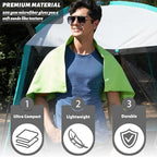 Rainleaf 2 Pack Microfiber Quick Dry Travel Towel, Super Absorbent Ultra Compact Lightweight Camping Towel for Gym, Hiking, Pool, Yoga - Green
