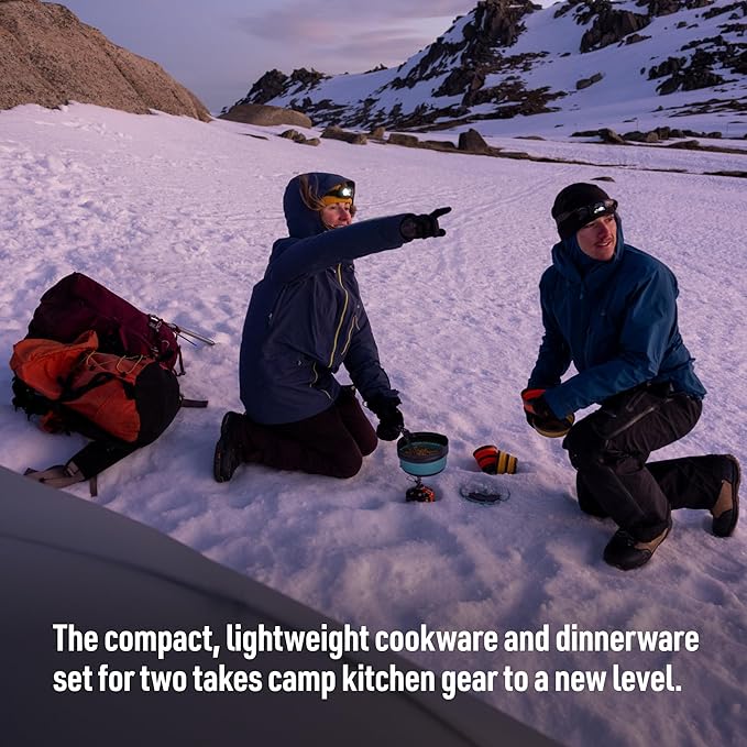 Sea to Summit Frontier Ultralight Collapsible One Pot Cook Set, 2-Person (1 Pot, 2 Bowls, 2 Cups)