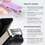 EDJY Fingernail Cutter - Precision Stainless Steel Nail Cutter for Fingernails | Sharp Blade, Ergonomic Design, Durable & Rust-Resistant | Ideal for Men and Women | Navy | 2-Pack