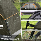 CAMPROS CP Tent 8 Person Camping Tents, Waterproof Windproof Family Tent with Top Rainfly, Large Mesh Windows, Double Layer, Easy Set Up, Portable with Carry Bag, for All Seasons