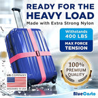 Luggage Straps for Suitcases - TSA Approved - Mixed Colors, 4 PK - Premium Nylon Belts for Suitcase, Briefcase & Travel Bag - Adjustable Strap Length 46" - 78"