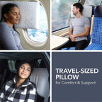 Vaverto Gray Travel and Camping Pillow - Compressible Medium Firm Memory Foam, Viscose Made from Bamboo Cover, Machine Washable, Ideal for Backpacking, Airplane, Car Travel