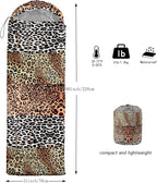 Sleeping Bags for Adults and Kids，3D Printing Camping Sleeping Bag for Girls Boys Lightweight Waterproof Cold/Warm 3-Season，Outdoor Travel with Compression Bags