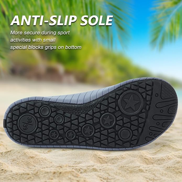 Deevike Water Shoes for Women Men Barefoot Quick-Dry Aqua Socks Slip-on for Beach Swim Surf Yoga Exercise