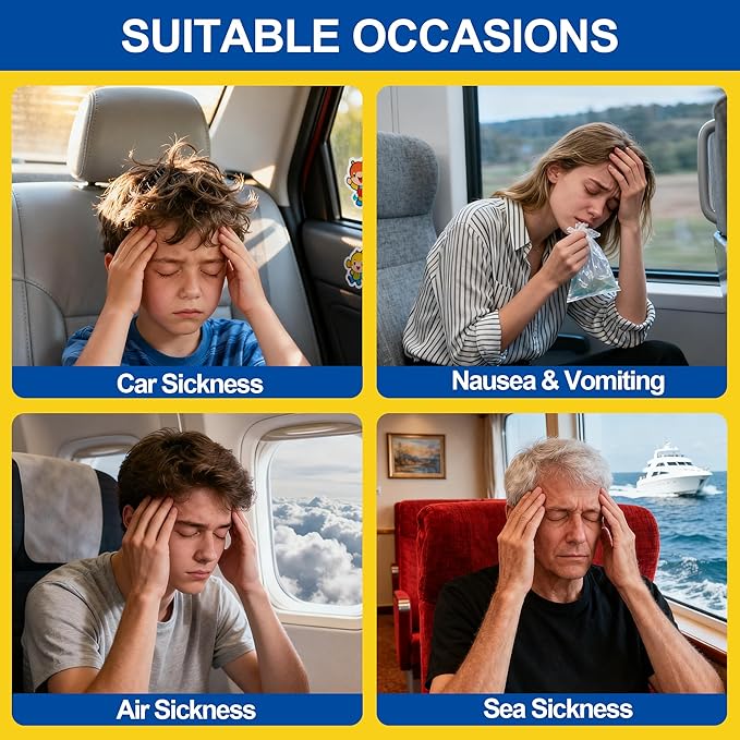 LYJEE Motion Sickness Patches: 52 Pcs Sea Sickness Patch for Cruise - Non Drowsy Sea Sickness Patch - Waterproof Motion Sickness Patches for Cruise - Fast Acting & Long Last 72H (13 Packs)