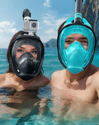Zenoplige Full Face Snorkel Mask Adults,Dry-Top Snorkeling Gear with Camera Mount,Foldable 180-Degree Panoramic Scuba Mask for Snorkeling Diving Swimming Travel,Snorkel Mask Anti-Fog & Anti-Leak