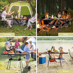 3ft Camping Table Foldable, 4 Adjustable Heights Waterproof Aluminum Roll Up Camping Table with Carrying Bag, Lightweight, for Garden, Picnic, Outdoor, Travel, Backyard, Beach, 35” X 16”, Black