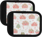 4 Pack Gingerbread Houses Luggage Handle Wrap, Detachable Luggage Tag, Neoprene Suitcase Wrap with Comfort Grip & Bright Identifier for Suitcase, Travel Bag, Sports Bag