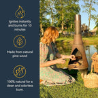 70 pcs Fire Starter - Natural Fire Starters for Fireplace, Pellet Stove & Wood, Campfires, BBQ, Pizza Oven, Fire Pit, Smoker - Fire Starters for Grill, Charcoal Fire Starter for Grill