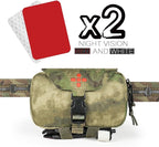 Ifak Pouch-Rapid Deployment Tactical MOLLE Trauma Kit Pouches, Quick Release Tear-Off Medical First Aid Kit Organiser with Red Immediate Identify for Emergency Surviva Activities.