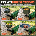 BIG HORN OUTDOORS Butane Camping Stove, Portable Folding Gas Burner with Carry Bag for Camping, Emergency Use and Outdoor Cooking