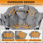 LILYPELLE Oversized Heated Camping Chair, Patio Lounge Chairs with 3 Heat Levels, Portable Folding Heated Chair Round Moon Saucer Folding Lawn Chair Outdoor Chair for Camping, Lounge Patio