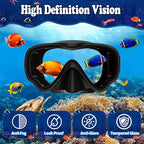 U PHITNIS Kids Snorkel Set for Age 4-14 - Dry Top Snorkeling Gear for Kids Junior & Youth - Childs Diving Mask with Big Eyes for Boys Girls - Anti-Fog Snorkeling Mask and Snorkel Set
